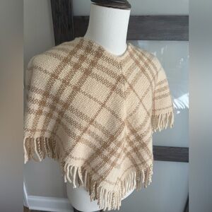 Vintage Rare Burberry Cashmere and Wool Poncho/Shawl/Cape